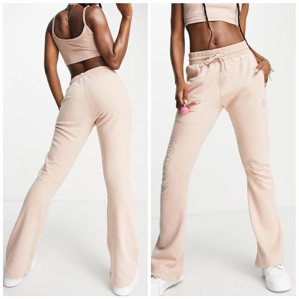 adidas Originals '2000s Luxe' track pant with rhinestone logo Size Small